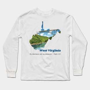 USA State of West Virginia Psalm 2:8 - My Inheritance and possession Long Sleeve T-Shirt